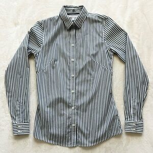 Banana Republic Shirt Womens Preppy Striped Office Career Non Iron Workwear 6 T